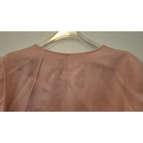 Talbots Womens Jacket Size XL Light Pink Merino Wool Open Front Blazer - Picture 10 of 11